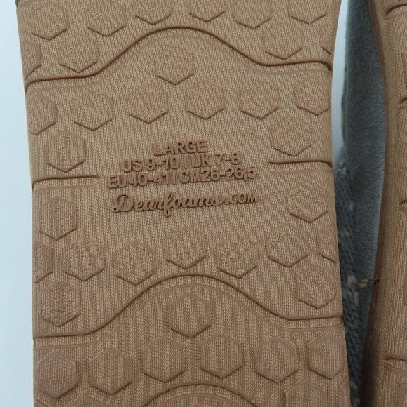 Dearfoams Large 9-10 Gray Sweater Knit Indoor Outdoor Memory Foam Slippers NEW - Picture 10 of 12